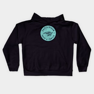 Skip A Straw Save A Turtle Vintage Kids Hoodie